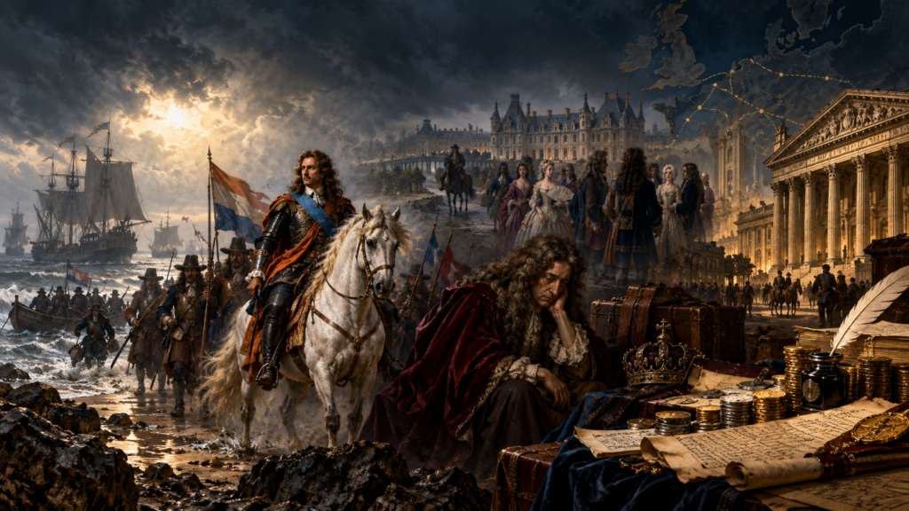 William of Orange and James II during the Glorious Revolution of 1688
